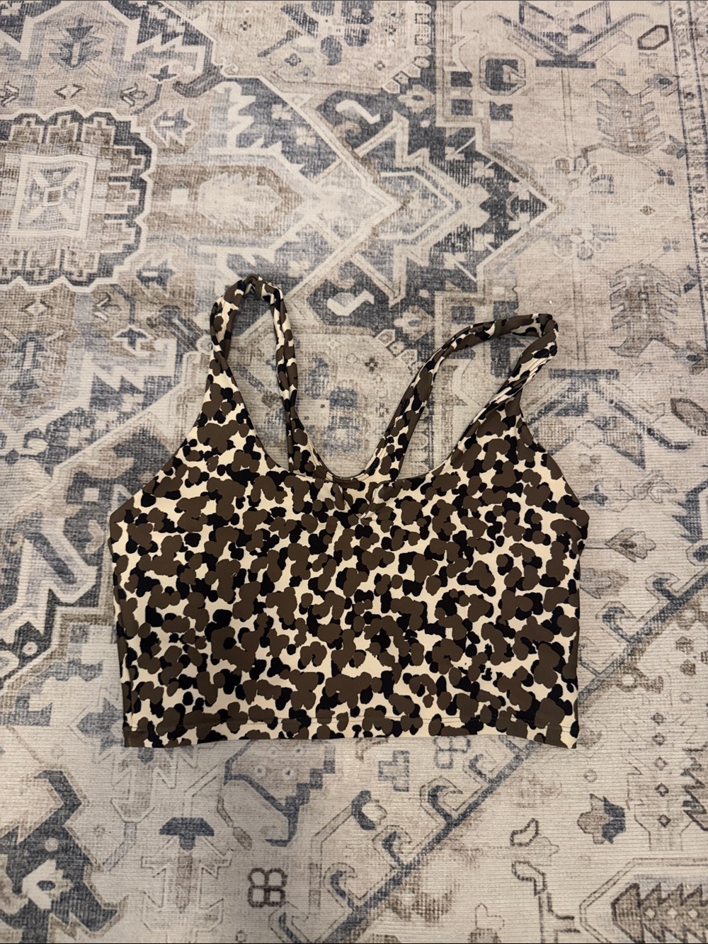 SAGE Collective Leopard Print Racerback Longline Sports Bra